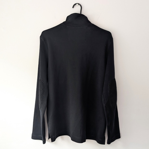 Banana Republic Black 1/4 Zip Sweater Corduroy Dark Academia Preppy ~ Size M - Picture 5 of 8